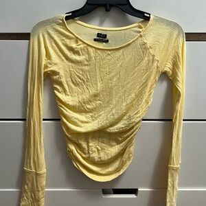Urban Outfitters Light Yellow Long Sleeve Top
